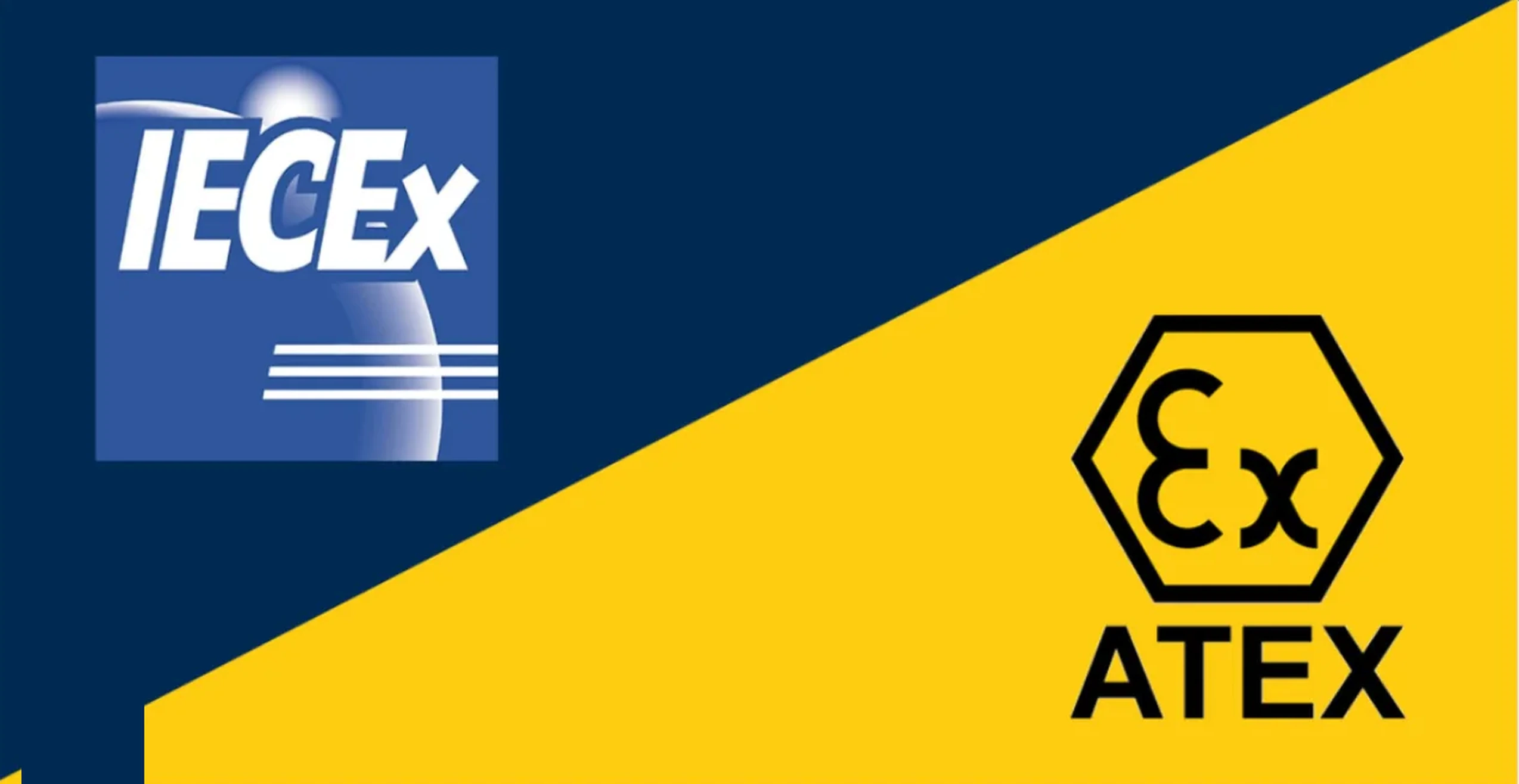 IECEx scheme logo alongside the ATEX Ex-in-hexagon mark